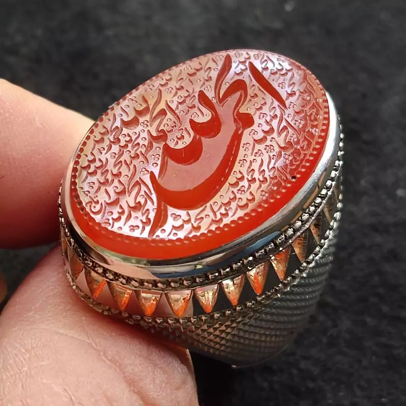 ذکر شریف الحمدلله حکاکی کاملاً دستی رکاب دستساز