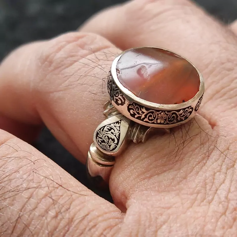 مهره کهنه یمنی دکمه ای رکاب دستساز