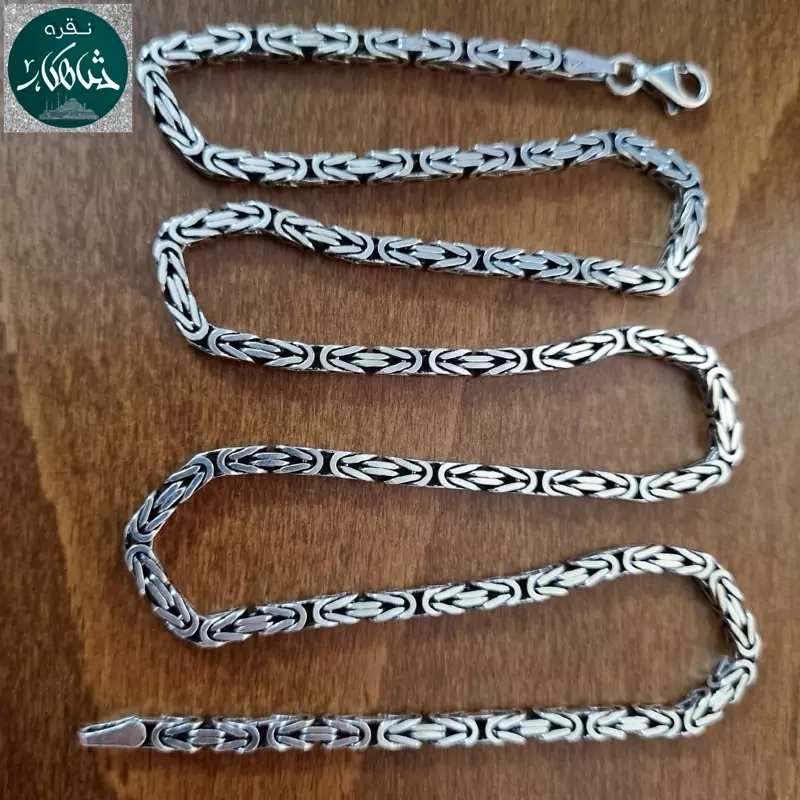 زنجیر نقره مردانه ماری(کرال)ساخت ترکیه عیار 925 اصل طول 56cm همراه با فاکتور