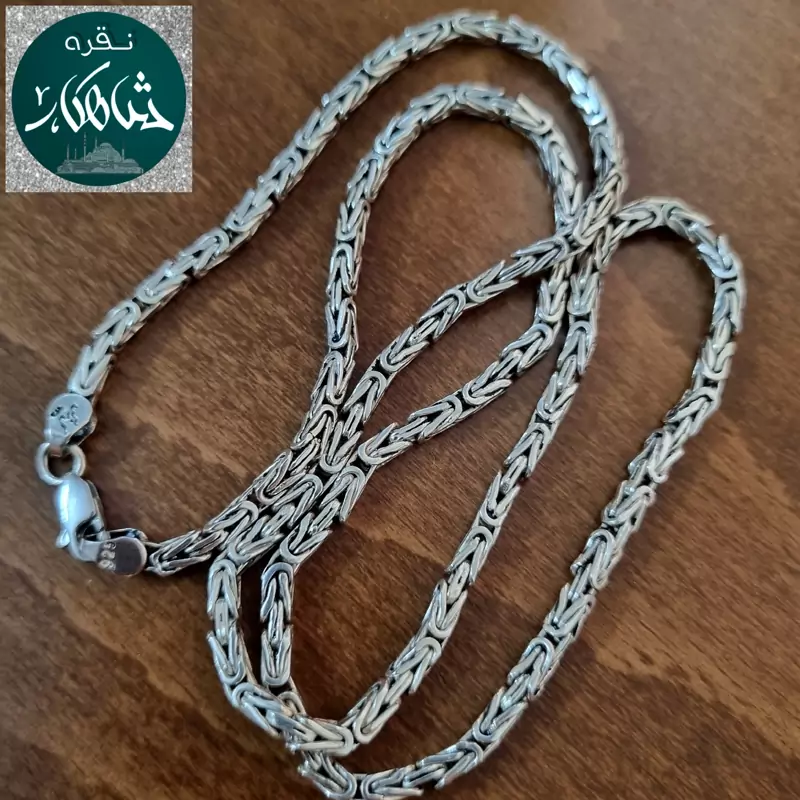 زنجیر نقره مردانه ماری(کرال)عیار 925 اصل طول 60cmهمراه با فاکتور