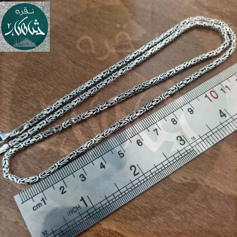 زنجیر نقره مردانه ماری(کرال)ساخت ترکیه عیار 925 اصل طول 58cmهمراه با فاکتور
