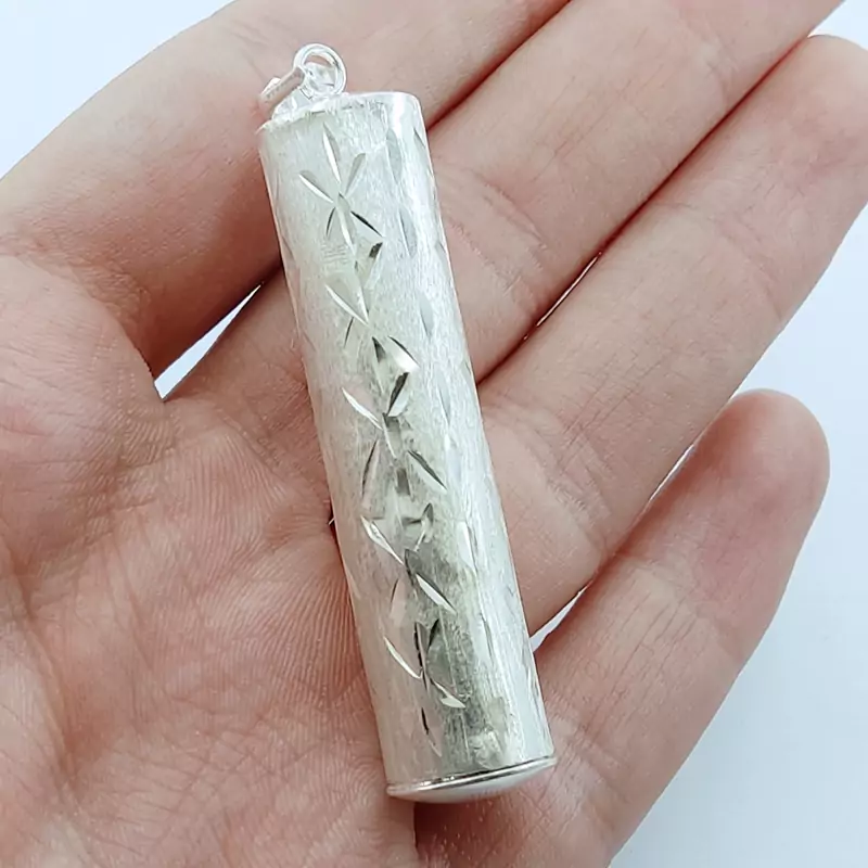 لوله حرز نقره بزرگ مناسب برای حرز کبیر امام جواد و سایر دعاها (جاحرزی بزرگ)