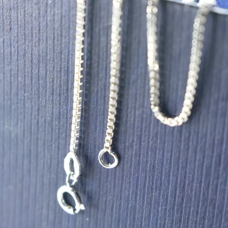 زنجیر نقره زنانه طول 60 سانتی متر طرح ونیزی  Box Chain (باکس)