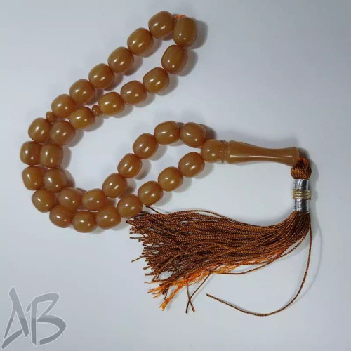 تسبیح سندلوس 33 دانه بودار تراش گرد نسکافه ای خوش دست و خوش تراش کد 824 آقابزرگ