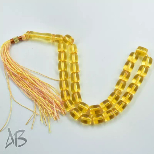 تسبیح سندلوس بودار 33 دانه اصل کد 1129 استوانه ای لبه گرد ریز خوشرنگ شفاف آقابزرگ