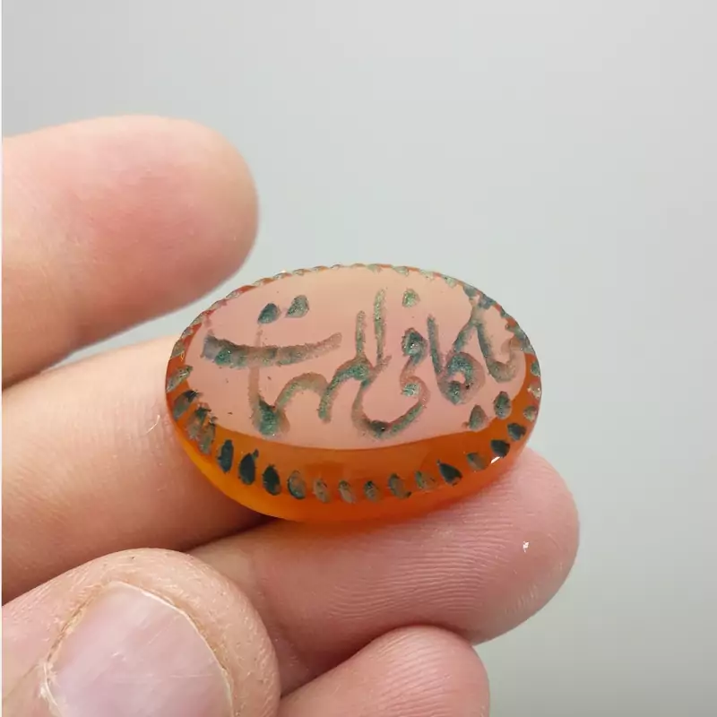 نگین عقیق خطی معدنی