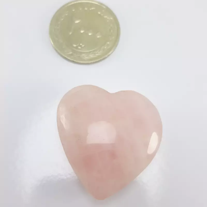 مهره تراش قلب کوارتز صورتی سنگ عشق