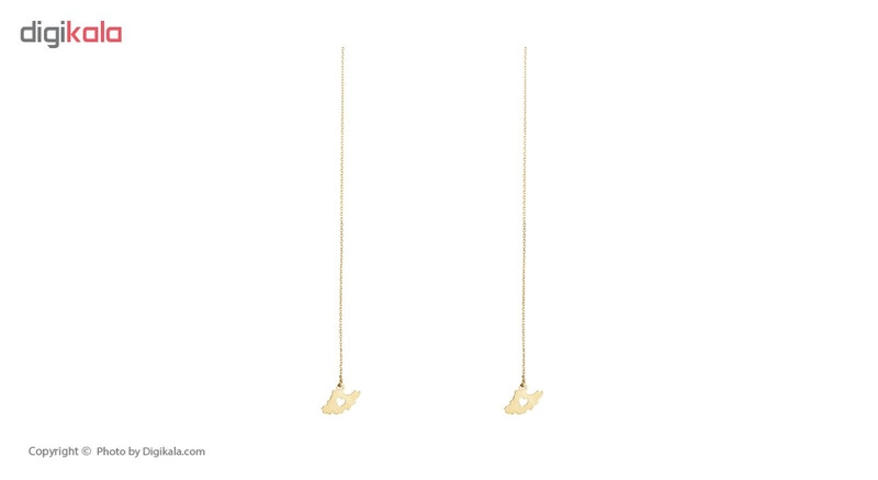گوشواره طلا 18 عیار طرح ایران کد TG149 - 0.37 گرم