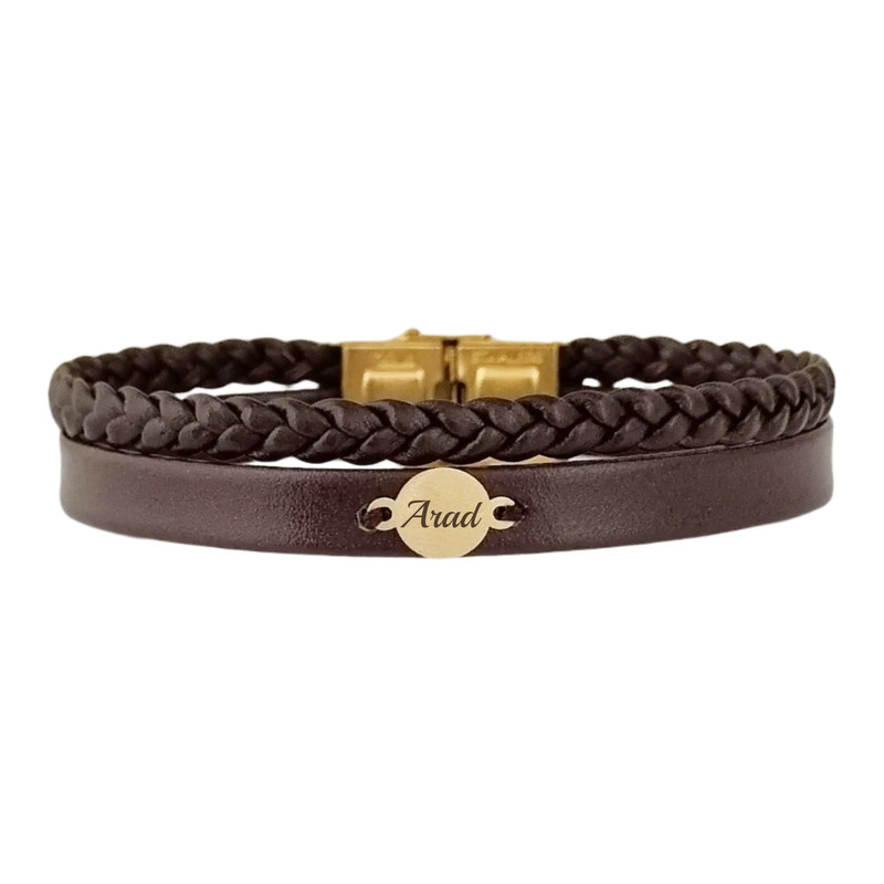دستبند طلا 18 عیار مردانه لیردا مدل اسم آراد 834