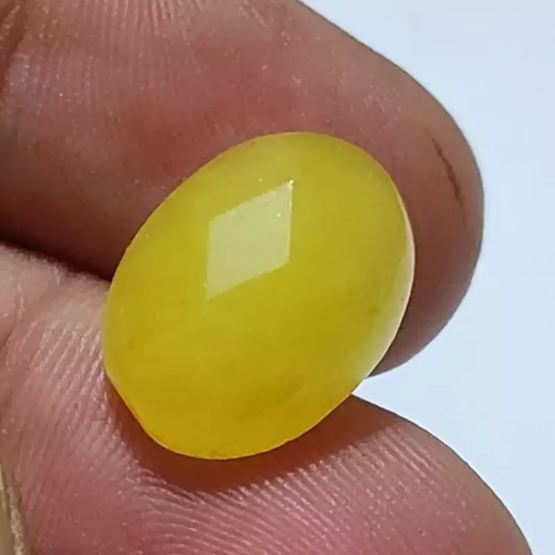 نگین یشم زرد تراش فست طبیعی