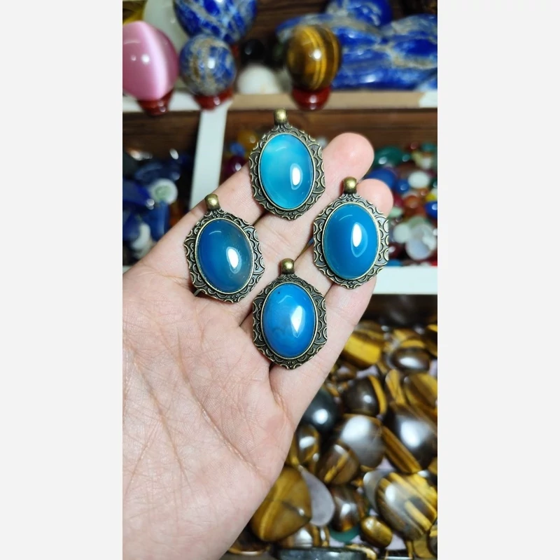 نگین عقیق آبی گردنی
