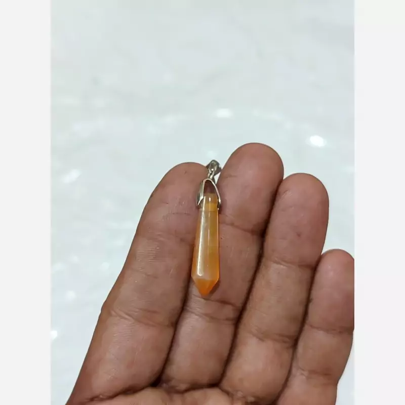سنگ عقیق پرتقالی گردن آویز