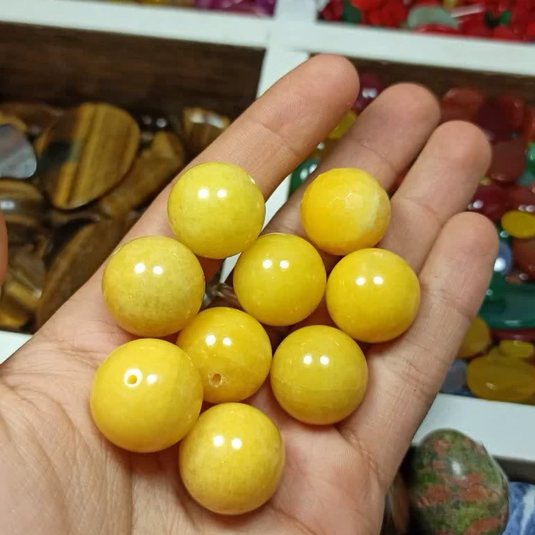 عقیق تراش توپی زرد رنگ