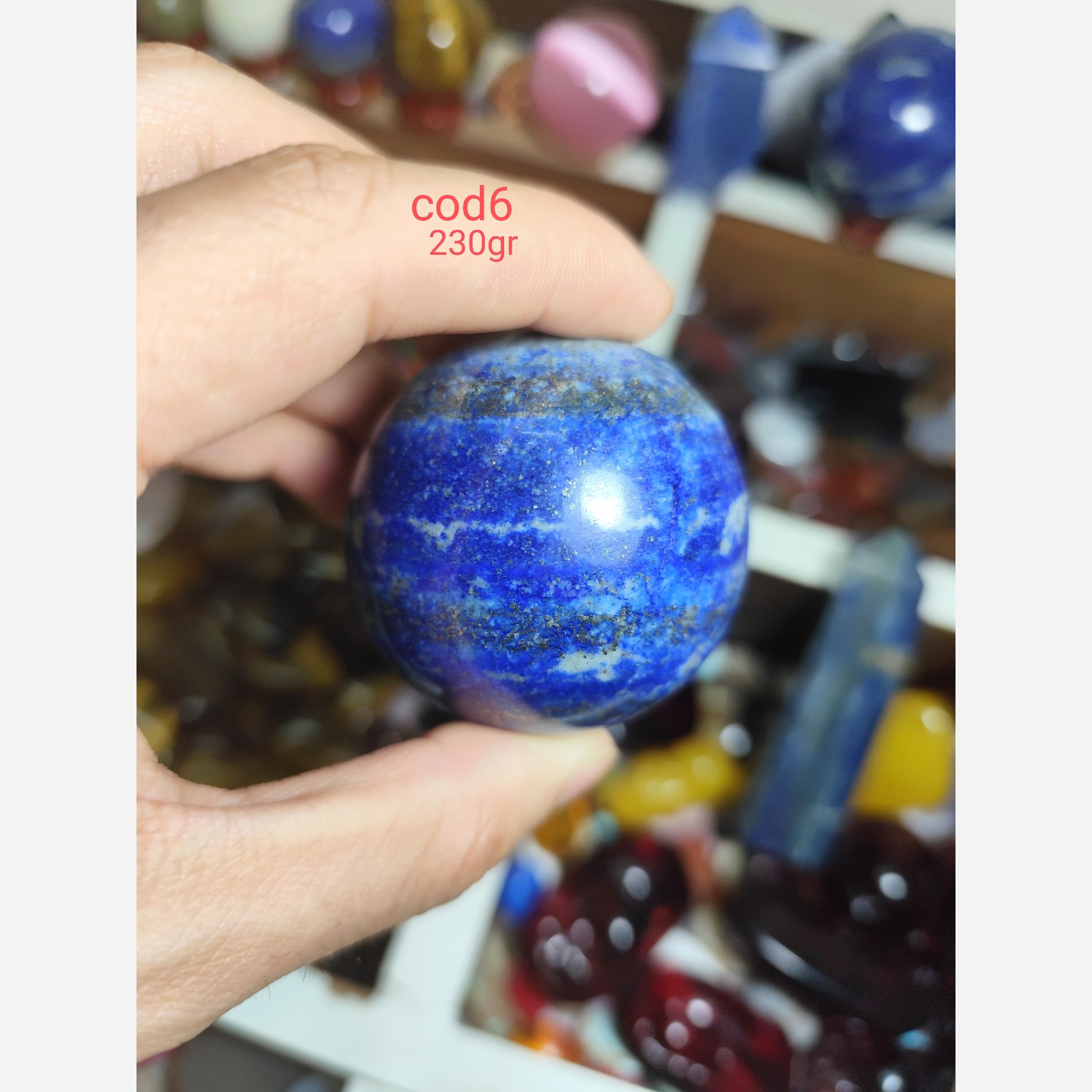 گوی سنگی لاجورد افغان کد6
