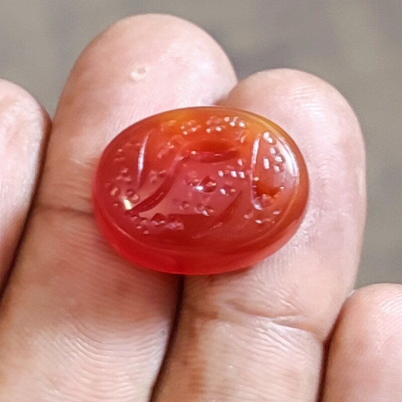 عقیق خط عقیق حکاکی شده کد 5