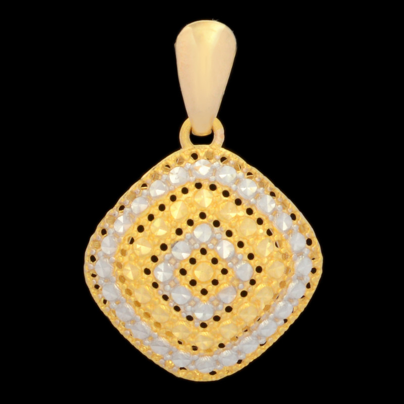 آویز گردنبند طلا 18 عیار زنانه طلای مستجابی مدل مربعی تراش آوا کد 70