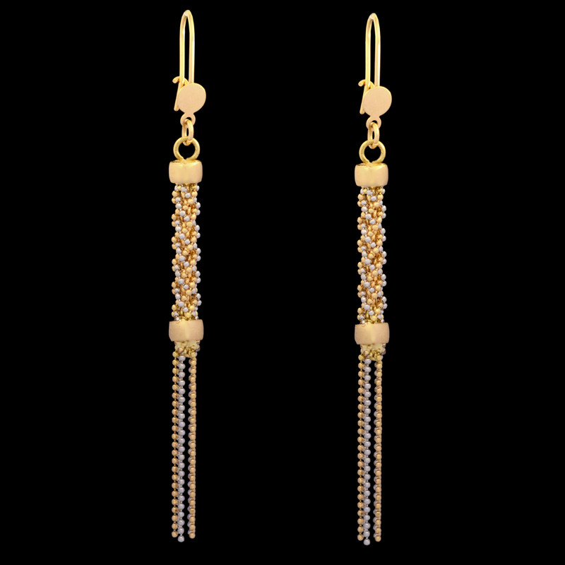 گوشواره عصایی طلا 18 عیار زنانه طلای مستجابی مدل خودکاری T132 k کد 4152001