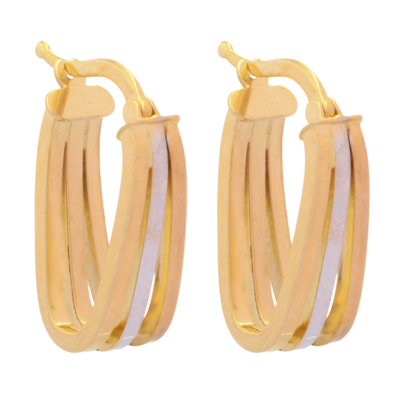 گوشواره حلقه ای طلا 18 عیار زنانه طلای مستجابی کد 0033687