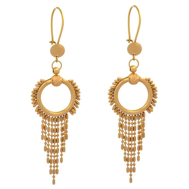 گوشواره طلا 18 عیار زنانه طلای مستجابی مدل بال چین کد 321466