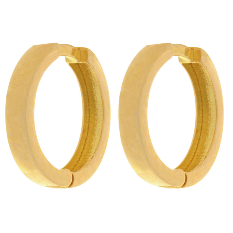 گوشواره طلا 18 عیار زنانه طلای مستجابی مدل آینه ای گرد کد 02