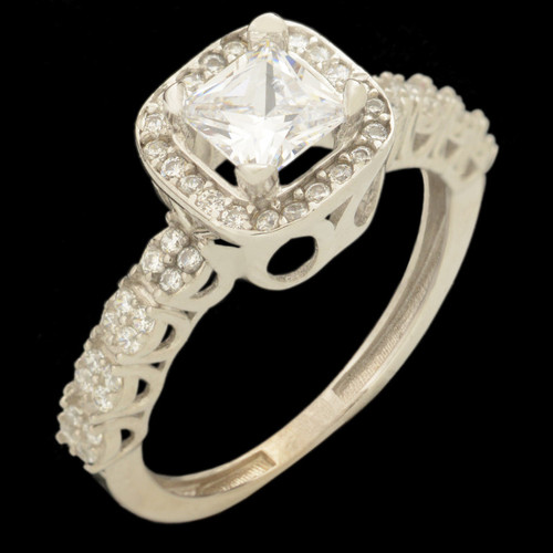 حلقه طلا 18 عیار زنانه طلای مستجابی مدل سولیتر کد 670175