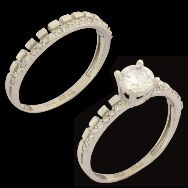 حلقه طلا 18 عیار زنانه طلای مستجابی کد 6703 مجموعه 2 عددی