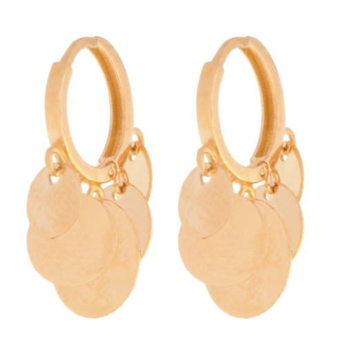 گوشواره طلا 18 عیار زنانه طلای مستجابی مدل روکو دایره کد 12
