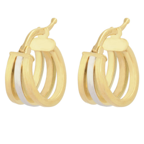 گوشواره طلا 18 عیار زنانه طلای مستجابی مدل سه حلقه ای کد 167088