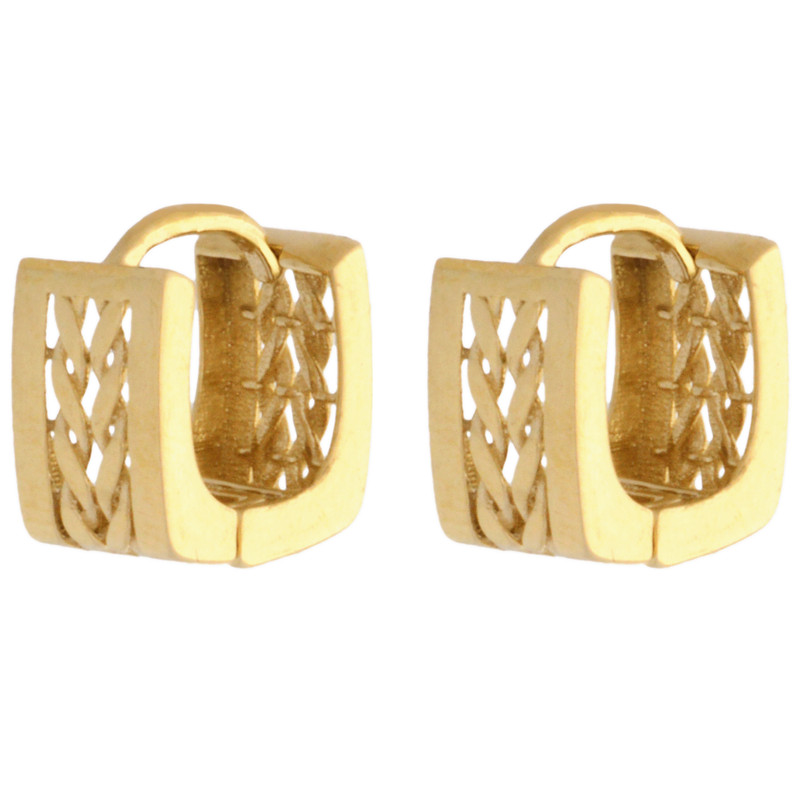 گوشواره طلا 18 عیار زنانه طلای مستجابی مدل جلوا گندمی کد 07