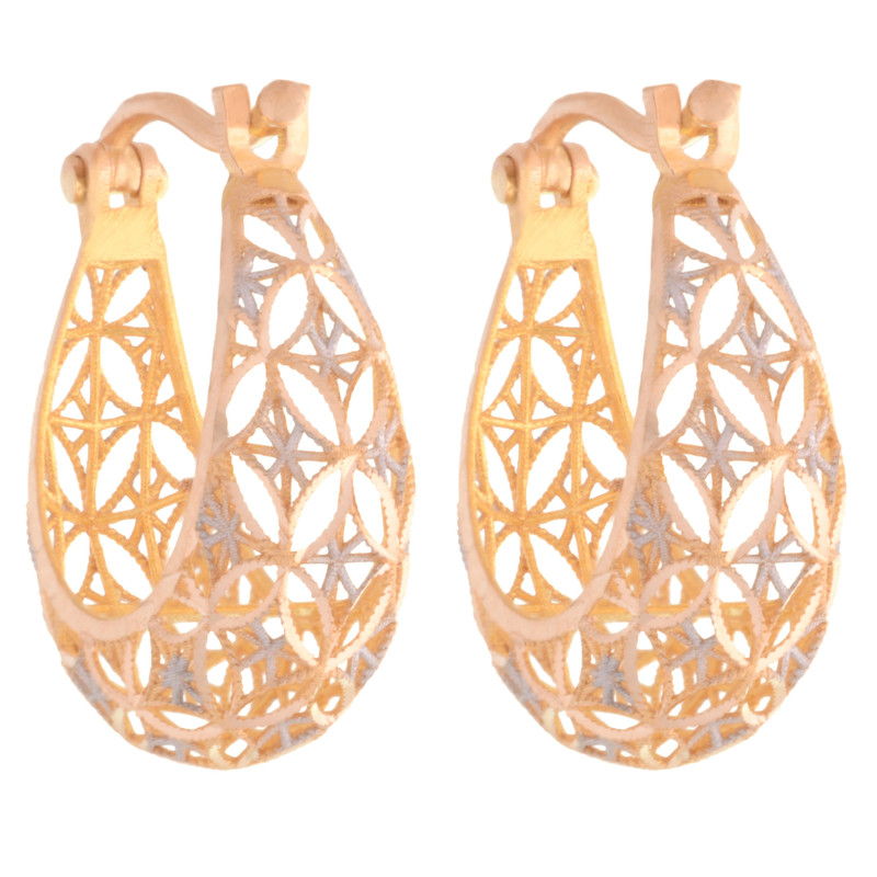 گوشواره طلا 18 عیار زنانه طلای مستجابی مدل فیوژن کد 9