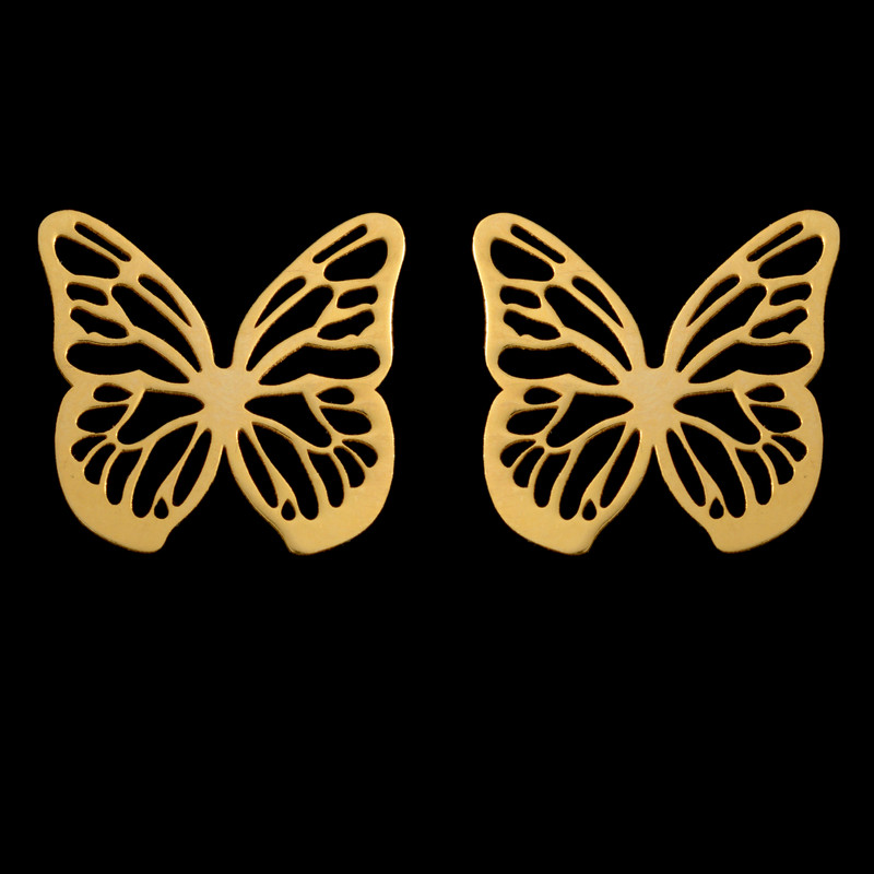 گوشواره طلا 18 عیار زنانه طلای مستجابی مدل پروانه کد 670176