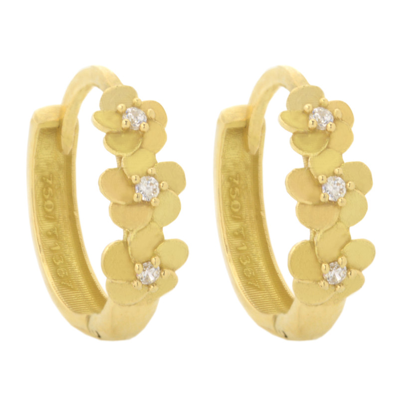 گوشواره طلا 18 عیار زنانه طلای مستجابی طرح گل مدل 670149
