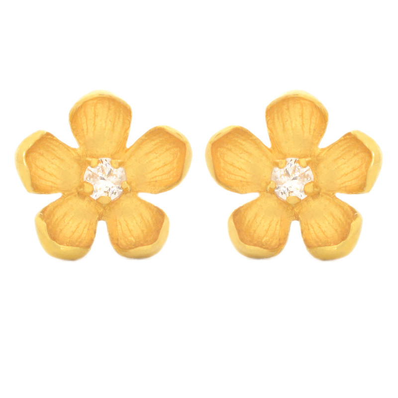 گوشواره طلا 18 عیار زنانه طلای مستجابی مدل گل پنج پر کد 670160