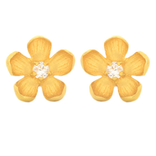 گوشواره طلا 18 عیار زنانه طلای مستجابی مدل گل پنج پر کد 670160