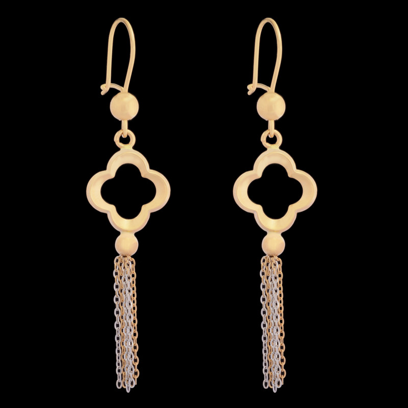 گوشواره طلا 18 عیار زنانه طلای مستجابی مدل ونکلیف کد 42