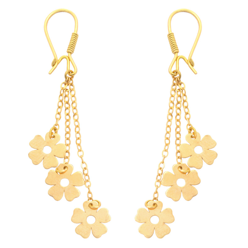 گوشواره طلا 18 عیار زنانه طلای مستجابی مدل گل کد 3