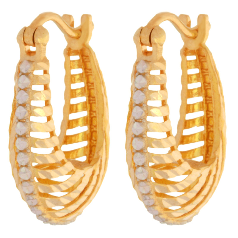 گوشواره طلا 18 عیار زنانه طلای مستجابی مدل کشکولی کد 68