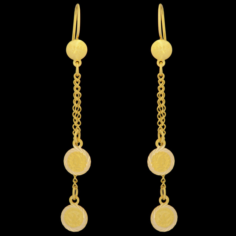 گوشواره طلا 18 عیار زنانه طلای مستجابی مدل پولکی کد 8001