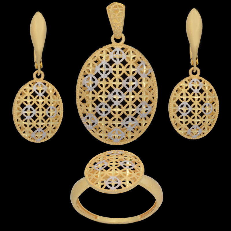 نیم ست طلا 18 عیار زنانه طلای مستجابی مدل آوا کد 9307
