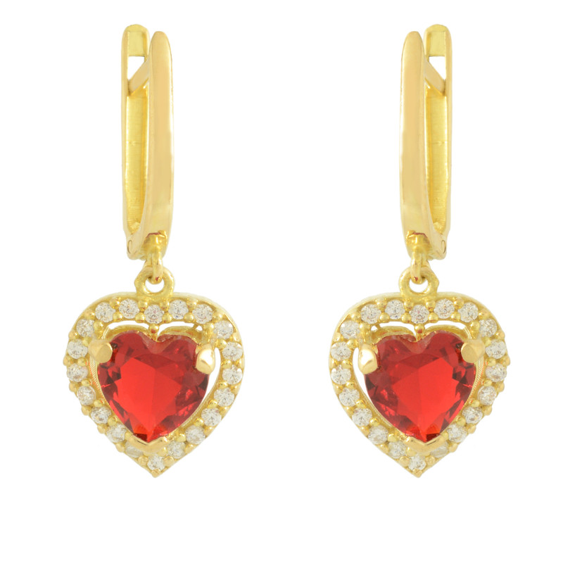 گوشواره طلا 18 عیار زنانه طلای مستجابی مدل قلب کد 670178