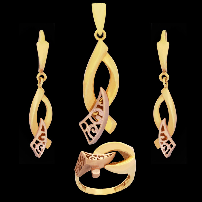 نیم ست طلا 18 عیار زنانه طلای مستجابی کد 01