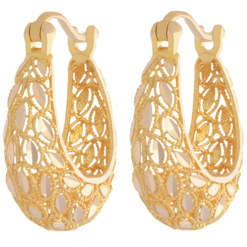 گوشواره طلا 18 عیار زنانه طلای مستجابی مدل کشکولی کد 70