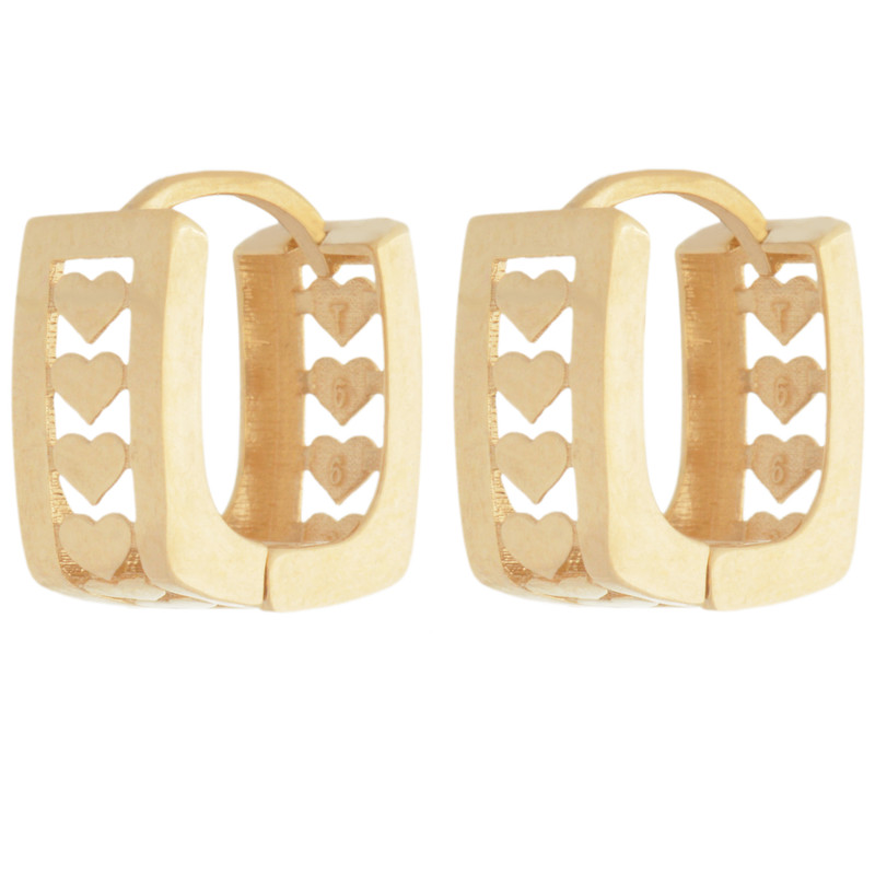 گوشواره طلا 18 عیار زنانه طلای مستجابی مدل کلیپسی قلب کد 011