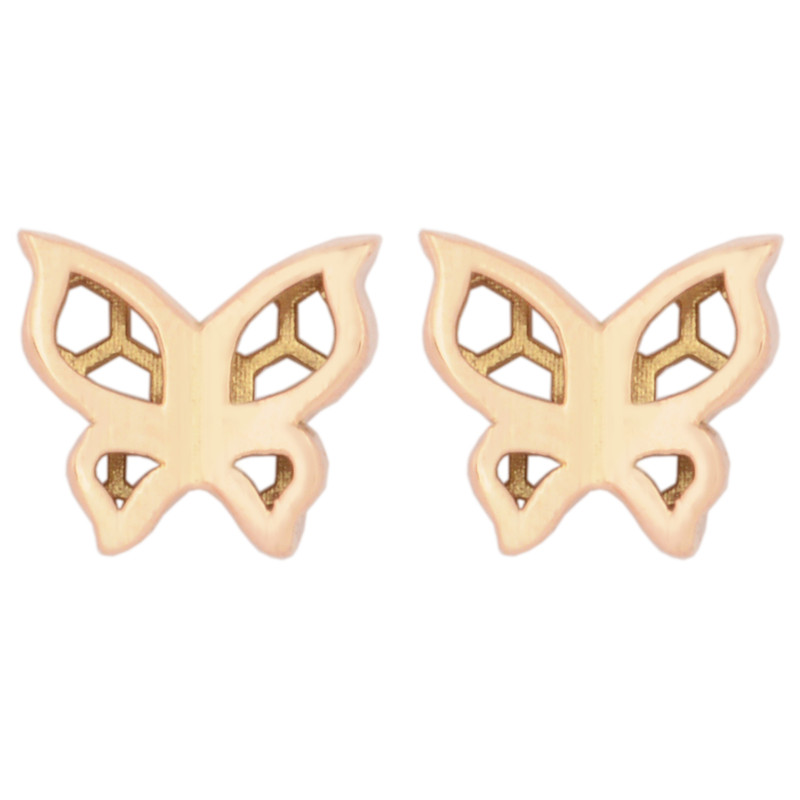 گوشواره طلا 18 عیار زنانه طلای مستجابی مدل پروانه کد 1670904