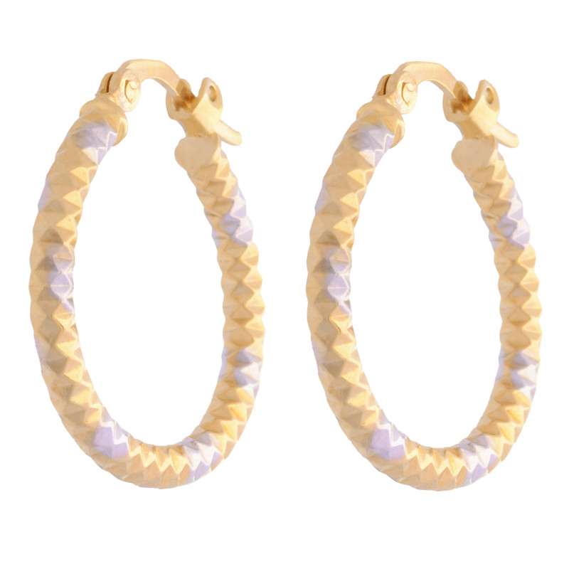 گوشواره طلا 18 عیار زنانه طلای مستجابی مدل حلقه ای تراش کد 14