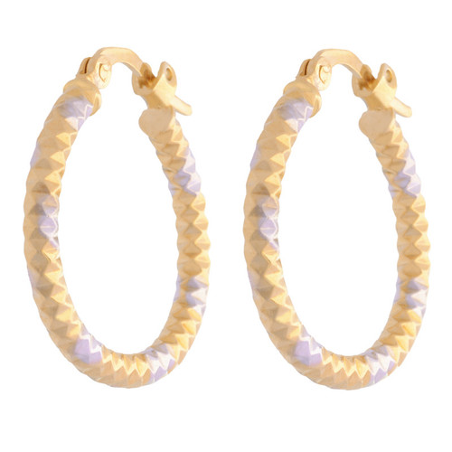 گوشواره طلا 18 عیار زنانه طلای مستجابی مدل حلقه ای تراش کد 14