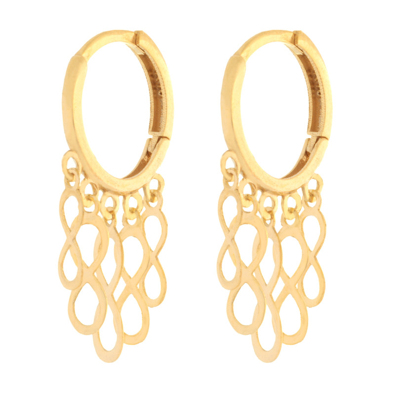 گوشواره طلا 18 عیار زنانه طلای مستجابی مدل روکو بی نهایت کد 60
