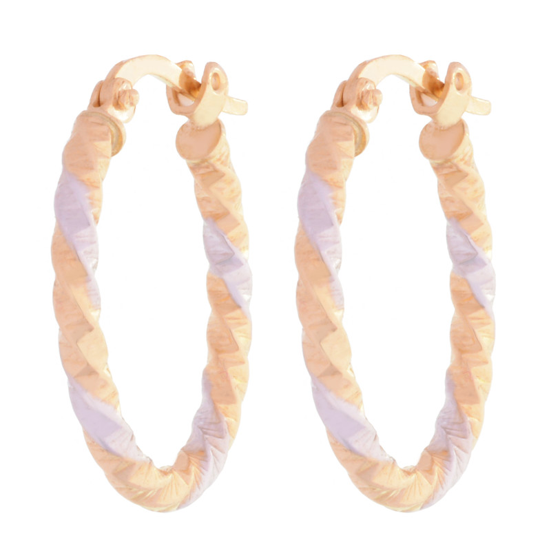 گوشواره طلا 18 عیار زنانه طلای مستجابی مدل حلقه ای بیضی کد 13