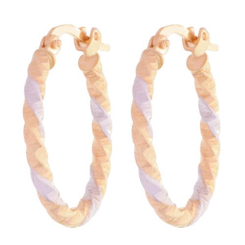گوشواره طلا 18 عیار زنانه طلای مستجابی مدل حلقه ای بیضی کد 13