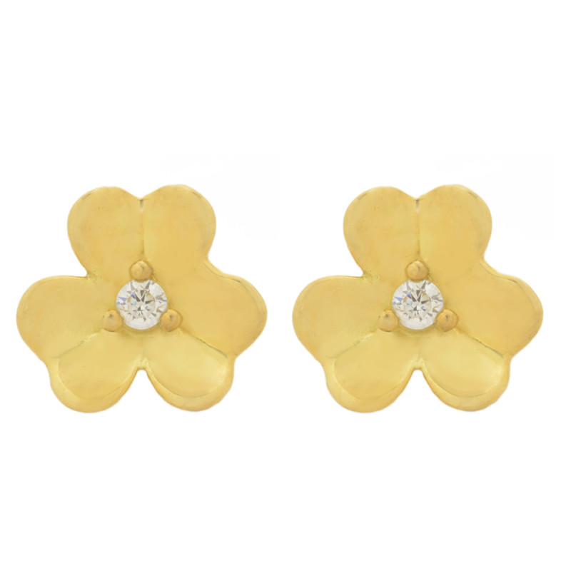 گوشواره طلا 18 عیار زنانه طلای مستجابی مدل گل کد 670155